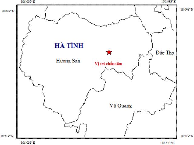 Động đất 2,7 độ richter xảy ra tại miền núi Hà Tĩnh