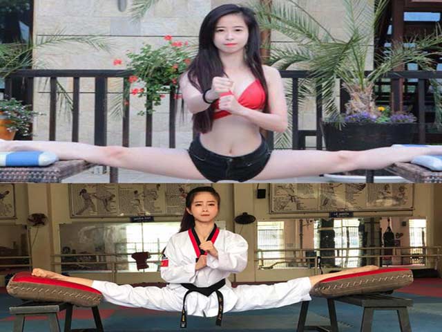 Hot girl Chau Tuyet Van stretches her legs like a bow, making Yoga fans admire
