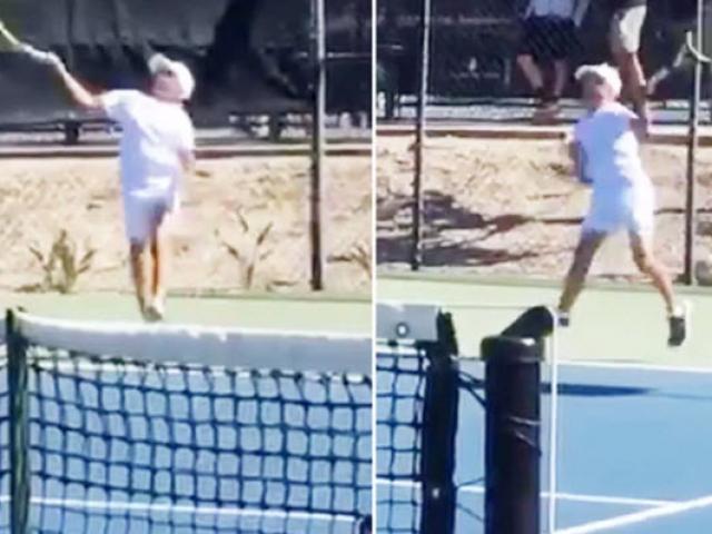 12-year-old tennis SAO plays like Nadal: Two-handed, flickering 