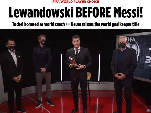 Báo châu Âu hả hê vì Messi trượt giải The Best, tôn vinh ”Vua” Lewandowski