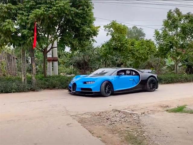 Clip: Bugatti Chiron ”made in Vietnam” lên phố chở đào