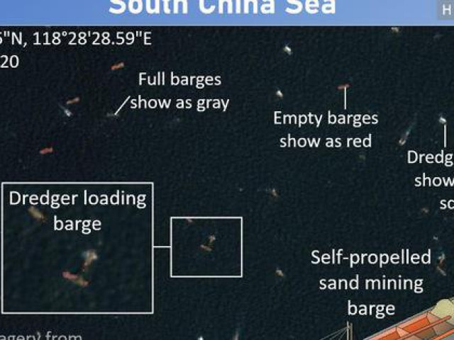 Ảnh vệ tinh: Tàu Trung Quốc nạo vét cát biển Đông với quy mô ”không tưởng”