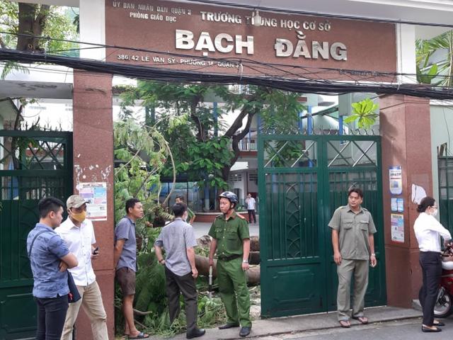 TP.HCM: Cây phượng cổ thụ bật gốc đè nhiều học sinh trong sân trường, 1 em tử vong