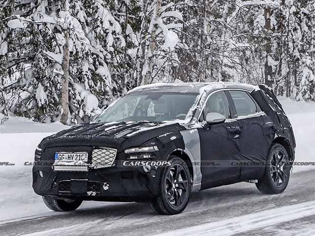 Xe điện Genesis eGV70 bị bắt gặp chạy thử trên đường tuyết tại châu Âu