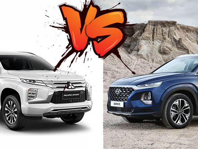 So sánh Mitsubishi Pajero Sport 4x2 và Hyundai SantaFe, kẻ tám lạng người nửa cân