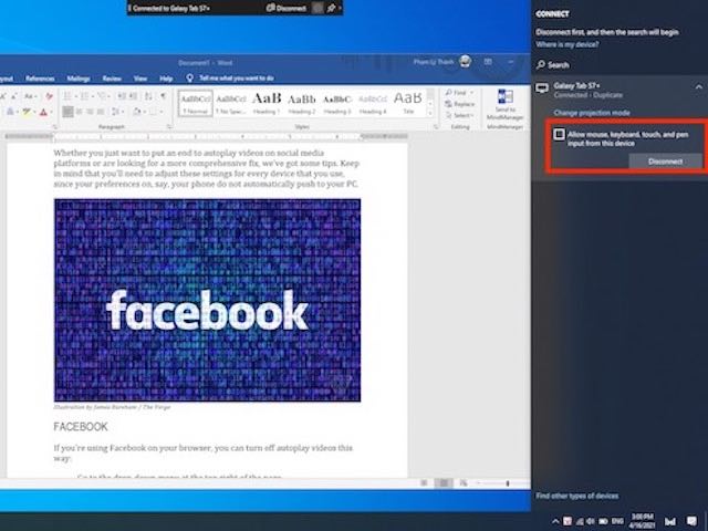 How to share a Samsung tablet screen on a laptop