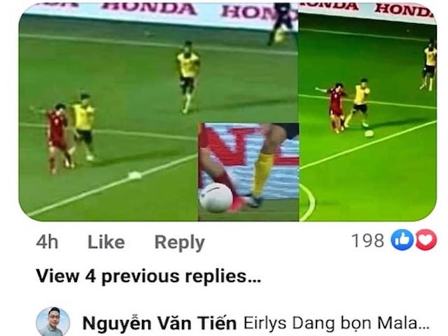 Malaysian fans attacked Van Toan for the