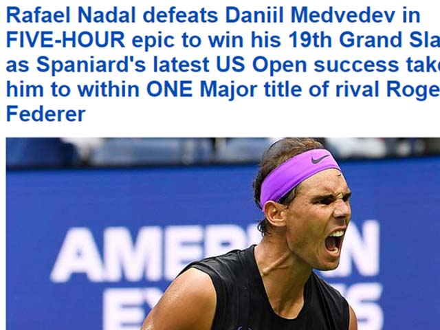 Nadal vô địch US Open: Báo quốc tế tôn vinh “sử thi tennis”, Medvedev kế vị “Big 3”