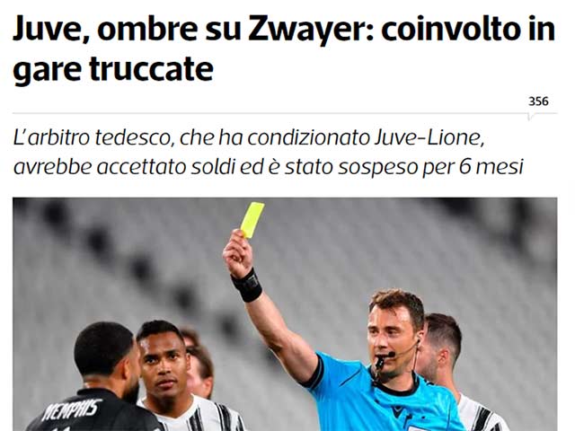 The Juventus referee was eliminated from the European Cup and was