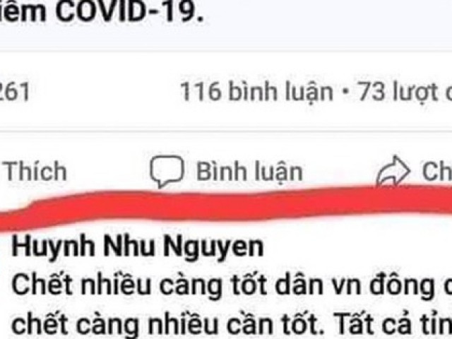 Truy tìm chủ tài khoản Facebook đăng nội dung về Covid-19 ”chết càng nhiều càng vui”