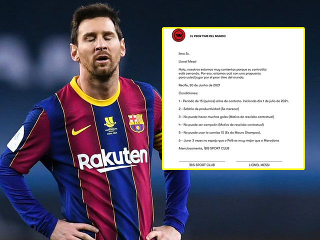 Messi ”thất nghiệp” được CLB tệ nhất thế giới mời gọi bằng hợp đồng 15 năm