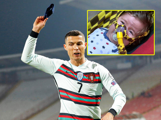 Băng đội trưởng bị Ronaldo ném đi, được bán gần 2 tỷ đồng cứu sống bệnh nhân nhí