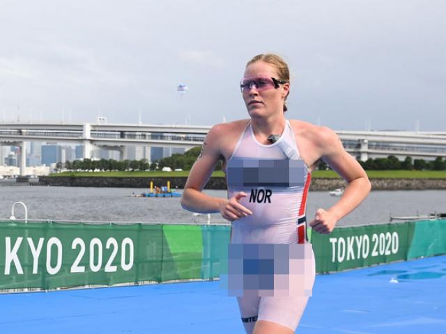 Đỏ mặt nữ VĐV mặc đồ thi đấu ”trong suốt” nhìn thấy hết ở Olympic