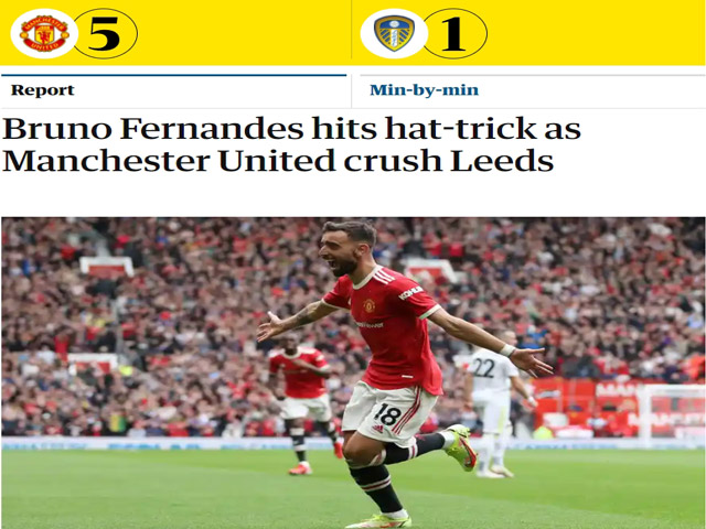 MU đại thắng vòng 1 Ngoại hạng Anh: Báo Anh tâng Fernandes lên ”mây xanh”
