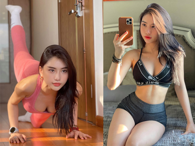 Hot girl phòng Gym Trang Lê vòng ba 97cm đăng clip tập ngay trên giường