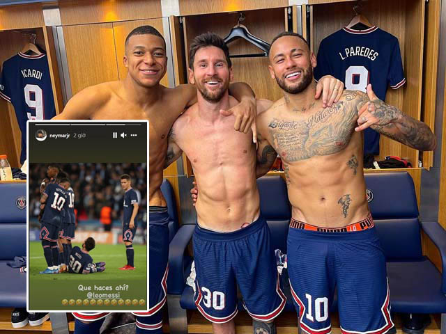 Messi cởi trần ăn mừng siêu phẩm vào lưới Man City, bị Neymar trêu chọc hài hước