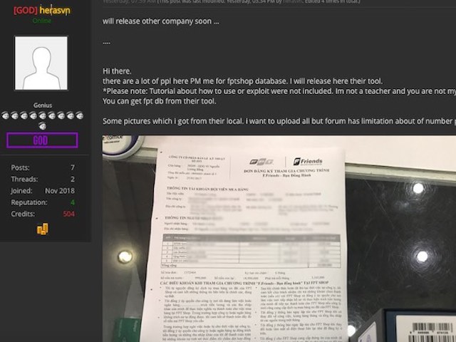 Sau phát tán dữ liệu Con Cưng và dọa FPT Shop, hacker còn bí mật gì?