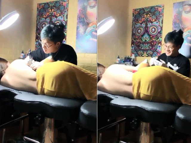 Gái đẹp xăm chỗ nhạy cảm và phản ứng bất ngờ của thợ xăm