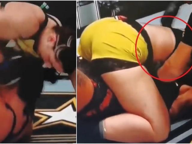 Blushing, the UFC beauty wore a shirt too short to reveal the sensitive point, the referee had to act