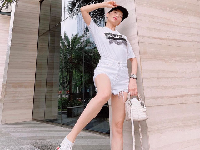 Lệ Quyên khoe chân dài với quần siêu ngắn ở tuổi ”dậy thì lần 2” bị dân mạng chê lố
