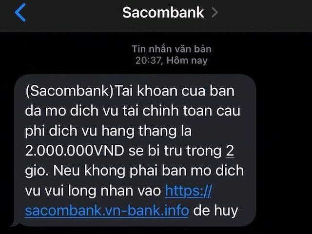  ”2.000.000VNĐ sẽ bị trừ trong 2 giờ”