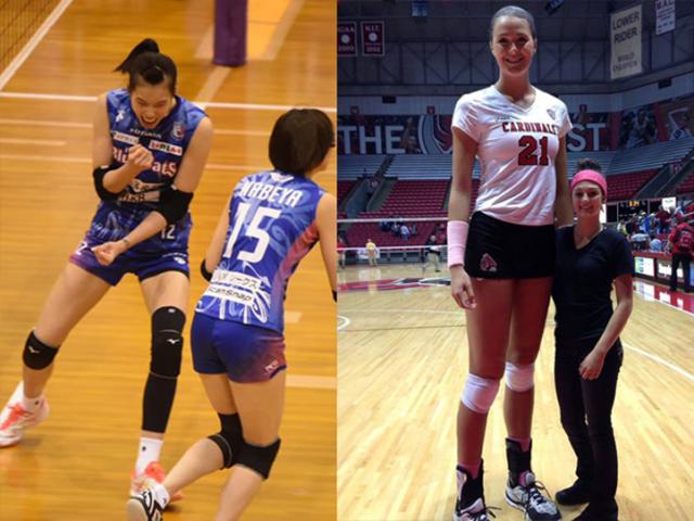 Thanh Thuy 1m93 dominates the Japanese volleyball tournament, 2m06 tall legs can only 
