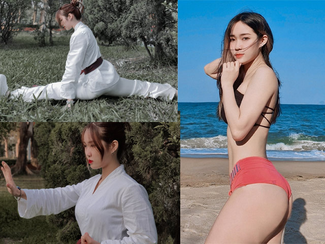 Hot girl Karate Nhật Mai ”biến hình” với đường cong quyến rũ nhờ Gym