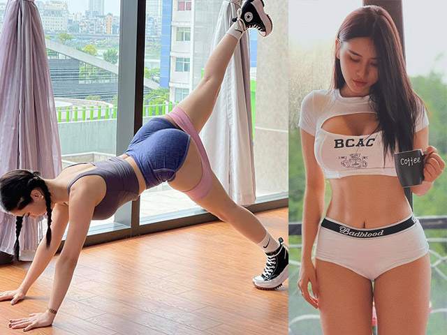 Hot girl from Gym Trang Le reveals how to exercise with an 