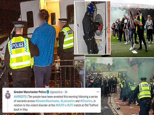 Cảnh sát Anh truy quét vụ bạo loạn sân Old Trafford, 10 fan MU quá khích xộ khám