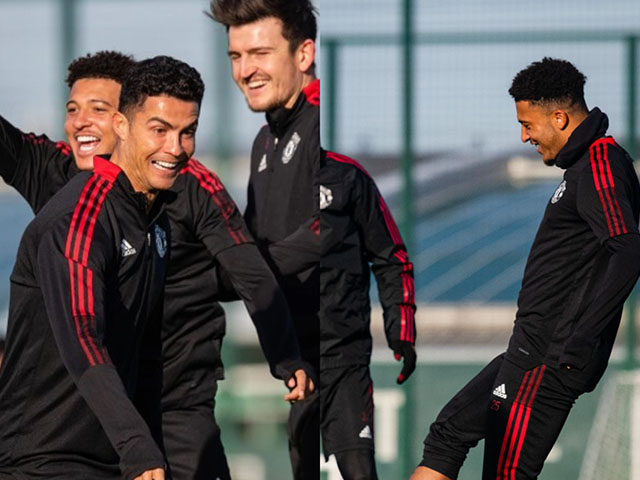 Ronaldo và dàn SAO MU tươi cười tập luyện chuẩn bị cho trận đại chiến Chelsea